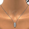 Juego de Arete y Dije de Adulto 10.175.0049 Plata Rodinada, con Zirconia Cubica Blanca y Micro Pave Blanca, Pulido, Rodinado