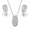 Juego de Arete y Dije de Adulto 10.175.0049 Plata Rodinada, con Zirconia Cubica Blanca y Micro Pave Blanca, Pulido, Rodinado