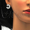 Juego de Arete y Dije de Adulto 10.286.0013 Plata Rodinada, con Zirconia Cubica Blanca, Pulido, Rodinado