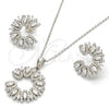 Juego de Arete y Dije de Adulto 10.286.0013 Plata Rodinada, con Zirconia Cubica Blanca, Pulido, Rodinado
