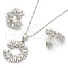 Juego de Arete y Dije de Adulto 10.286.0013 Plata Rodinada, con Zirconia Cubica Blanca, Pulido, Rodinado