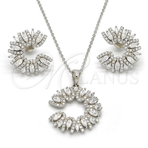 Juego de Arete y Dije de Adulto 10.286.0013 Plata Rodinada, con Zirconia Cubica Blanca, Pulido, Rodinado