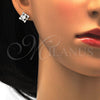 Juego de Arete y Dije de Adulto 10.286.0022 Plata Rodinada, con Zirconia Cubica Blanca, Pulido, Rodinado