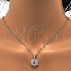 Juego de Arete y Dije de Adulto 10.286.0024 Plata Rodinada, con Zirconia Cubica Blanca y Micro Pave Blanca, Pulido, Rodinado