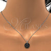 Juego de Arete y Dije de Adulto 10.281.0022 Plata Rodinada, con Swarovski Elements Black Diamond, Pulido, Rodinado