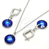 Juego de Arete y Dije de Adulto 10.281.0022.1 Plata Rodinada, con Swarovski Elements Bermuda Blue, Pulido, Rodinado