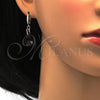 Juego de Arete y Dije de Adulto 10.281.0023 Plata Rodinada, Diseño de Gota, con Swarovski Elements Amethyst, Pulido, Rodinado