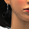 Juego de Arete y Dije de Adulto 10.281.0023.2 Plata Rodinada, Diseño de Gota, con Swarovski Elements Blue Zircon, Pulido, Rodinado