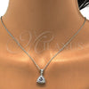 Juego de Arete y Dije de Adulto 10.175.0052 Plata Rodinada, con Zirconia Cubica Blanca, Pulido, Rodinado