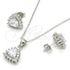 Juego de Arete y Dije de Adulto 10.175.0052 Plata Rodinada, con Zirconia Cubica Blanca, Pulido, Rodinado