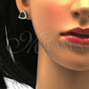 Juego de Arete y Dije de Adulto 10.175.0052.1 Plata Rodinada, con Zirconia Cubica Verde y Blanca, Pulido, Rodinado