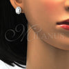 Juego de Arete y Dije de Adulto 10.175.0054 Plata Rodinada, con Zirconia Cubica Blanca, Pulido, Rodinado