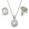 Juego de Arete y Dije de Adulto 10.175.0054 Plata Rodinada, con Zirconia Cubica Blanca, Pulido, Rodinado