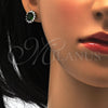 Juego de Arete y Dije de Adulto 10.175.0054.1 Plata Rodinada, con Zirconia Cubica Verde y Blanca, Pulido, Rodinado