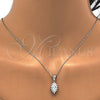 Juego de Arete y Dije de Adulto 10.175.0056 Plata Rodinada, con Zirconia Cubica Blanca, Pulido, Rodinado