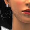 Juego de Arete y Dije de Adulto 10.175.0056 Plata Rodinada, con Zirconia Cubica Blanca, Pulido, Rodinado