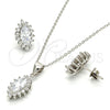 Juego de Arete y Dije de Adulto 10.175.0056 Plata Rodinada, con Zirconia Cubica Blanca, Pulido, Rodinado