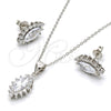 Juego de Arete y Dije de Adulto 10.175.0056 Plata Rodinada, con Zirconia Cubica Blanca, Pulido, Rodinado