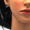Juego de Arete y Dije de Adulto 10.175.0056.3 Plata Rodinada, con Zirconia Cubica Zafiro Azul y Blanca, Pulido, Rodinado