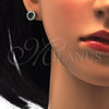 Juego de Arete y Dije de Adulto 10.175.0062.1 Plata Rodinada, con Zirconia Cubica Verde y Blanca, Pulido, Rodinado