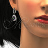 Juego de Arete y Dije de Adulto 10.186.0019 Plata Rodinada, con Zirconia Cubica Blanca y Micro Pave Blanca, Pulido, Rodinado