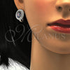 Juego de Arete y Dije de Adulto 10.186.0021 Plata Rodinada, con Zirconia Cubica Blanca y Micro Pave Blanca, Pulido, Rodinado