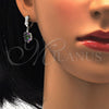 Juego de Arete y Dije de Adulto 10.186.0022 Plata Rodinada, con Zirconia Cubica Blanca y Micro Pave Blanca, Pulido, Rodinado