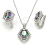 Juego de Arete y Dije de Adulto 10.186.0024 Plata Rodinada, con Zirconia Cubica Blanca y Micro Pave Blanca, Pulido, Rodinado