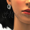 Juego de Arete y Dije de Adulto 10.186.0026 Plata Rodinada, con Zirconia Cubica Blanca, Pulido, Rodinado