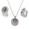 Juego de Arete y Dije de Adulto 10.186.0026 Plata Rodinada, con Zirconia Cubica Blanca, Pulido, Rodinado