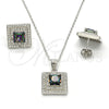 Juego de Arete y Dije de Adulto 10.186.0030 Plata Rodinada, con Zirconia Cubica Blanca y Micro Pave Blanca, Pulido, Rodinado