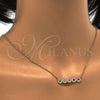 Collares con Dije 04.213.0048.16 Oro Laminado, con Blanca Zirconia Cubica, Pulido, Tono Dorado (02 MM Thickness, 16 Inches Length)