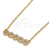 Collares con Dije 04.213.0048.16 Oro Laminado, con Blanca Zirconia Cubica, Pulido, Tono Dorado (02 MM Thickness, 16 Inches Length)