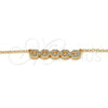 Collares con Dije 04.213.0048.16 Oro Laminado, con Blanca Zirconia Cubica, Pulido, Tono Dorado (02 MM Thickness, 16 Inches Length)