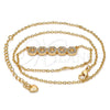Collares con Dije 04.213.0048.16 Oro Laminado, con Blanca Zirconia Cubica, Pulido, Tono Dorado (02 MM Thickness, 16 Inches Length)