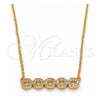 Collares con Dije 04.213.0048.16 Oro Laminado, con Zirconia Cubica Blanca, Pulido, Tono Dorado (Grosor 02 MM, 16 Pulgadas de Largo)