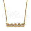 Collares con Dije 04.213.0048.16 Oro Laminado, con Blanca Zirconia Cubica, Pulido, Tono Dorado (02 MM Thickness, 16 Inches Length)