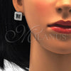 Juego de Arete y Dije de Adulto 10.175.0066 Plata Rodinada, con Zirconia Cubica Vitrail Medium y Cristal Blanca, Pulido, Rodinado
