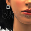 Juego de Arete y Dije de Adulto 10.175.0066.2 Plata Rodinada, con Zirconia Cubica Zafiro Azul y Cristal Blanca, Pulido, Rodinado