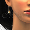 Arete Gancho Frances 02.168.0034 Oro Laminado, Diseño de Bola, Pulido, Tono Dorado