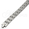 Pulsera Solida 03.114.0218.08 Acero Inoxidable, Pulido, Tono Plateado (14 MM Thickness, 8 Inches Length)