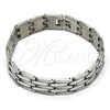 Pulsera Solida 03.114.0218.08 Acero Inoxidable, Pulido, Tono Plateado (14 MM Thickness, 8 Inches Length)