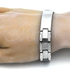 Pulsera Solida 03.114.0219.09 Acero Inoxidable, Pulido, Tono Plateado (14 MM Thickness, 9 Inches Length)