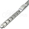 Pulsera Solida 03.114.0219.09 Acero Inoxidable, Pulido, Tono Plateado (14 MM Thickness, 9 Inches Length)