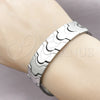Pulsera Solida 03.114.0221.09 Acero Inoxidable, Pulido, Tono Plateado (16 MM Thickness, 9 Inches Length)