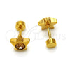Arete Dormilona 02.271.0016.4 Acero Inoxidable, Diseño de Estrella, con Turmalina Cristal, Pulido, Tono Dorado