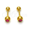 Arete Dormilona 02.271.0017.1 Acero Inoxidable, con Rosado Cristal, Pulido, Tono Dorado