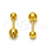 Arete Dormilona 02.271.0017.4 Acero Inoxidable, con Turmalina Cristal, Pulido, Tono Dorado