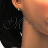 Arete Dormilona 02.271.0004.3 Acero Inoxidable, Diseño de Corazón, con Aqua Azul Cristal, Pulido, Tono Dorado