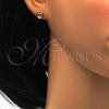 Arete Dormilona 02.271.0004.4 Acero Inoxidable, Diseño de Corazón, con Topacio Azul Cristal, Pulido, Tono Dorado